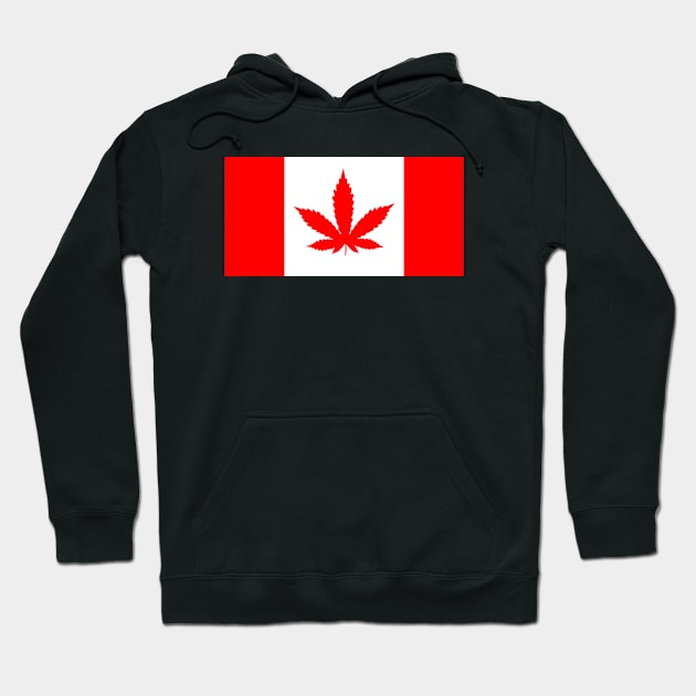 Canadian Flag Marijuana Hoodie by Estudio3e